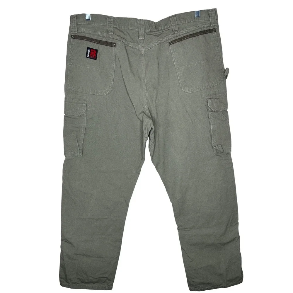 Wrangler Riggs Workwear Mens 40x32 Olive Green Ripstop Cargo Pants 3W060BR
